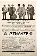 1916 Aetna Life Insurance Aetna-ize Killed or Injured Accident Antique Print Ad picture