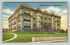Nanticoke PA, High School Building, Street View, Pennsylvania Vintage Postcard picture