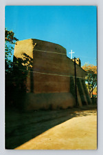 Old Postcard San Miguel Church Back View Cross Mission Style Architecture 1940's picture
