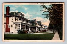 Norwalk OH-Ohio, Scenic View West Main Street Residences Vintage Postcard picture