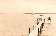 RPPC Across Clear Lake Iowa Toward Bayside Sailboat Dock 1944 Postcard picture