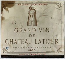 Grand Vin Chateau Latour Premier Grand Cru Classe Vintage 1966 Wine Bottle Label picture