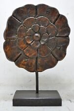 Antique Wooden Flower Carving Panel Plaque Original Old Hand Carved picture