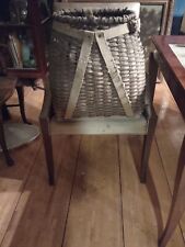 Antique Adirondack TRAPPERS Basket Backpack 24” Tall w/Canvas Strapping GREAT  picture