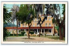 Daytona Beach Florida FL Postcard Carter Hall Building Exterior View 1934 Posted picture