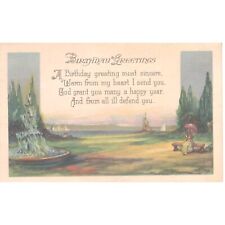1924 Antique Postcard Birthday Greeting Artist Lithograph Posted Ohio Stamped picture