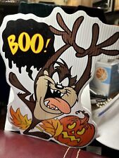 Vintage Looney Tunes Taz-Mania Devil Boo Plastic Halloween Yard Art Sign 1998 picture