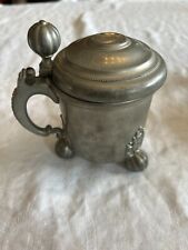 Swedish Pewter Three Footed Stein with JH mark on bottom picture