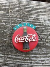 Vintage ALWAYS Coca-Cola Round Red Rubber Magnet 1995 Figural picture