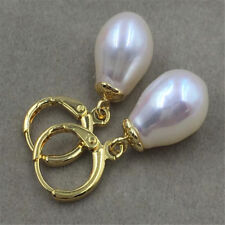 HUGE baroque pearl 11-13 MM earrings earbob TwoPin 18K Mesmerizing sea hand-made picture