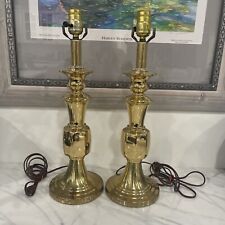 pair of 2 lamps vintage berman brass Table lamps  Works picture