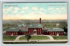 Flint MI-Michigan, Hurley Hospital, Bird's-Eye View. c1910 Vintage Postcard picture