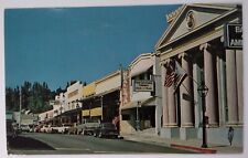 California Postcard Mid 1900s Original RARE Grass Valley Mill Street Cars BOA  picture