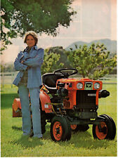 Kubota Lawn Tractor Woman 1979 Vintage 2 Pg Print Ad Original Man Cave Decor picture