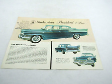 1958 Studebaker President 4-Door Sedan Brochure Sheet Original 58 picture