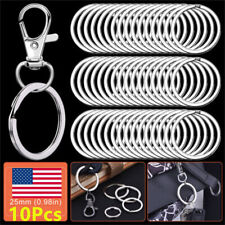 10Pcs Stainless Steel 25mm Flat Key Ring Keychain Split Rings Hoop Silver - US picture