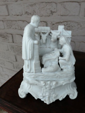 19thc Antique French bisque porcelain group nativity birth jesus statue picture