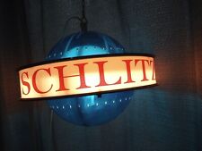 Vintage Schlitz blue Beer Saturn Globe Hanging Lighted Sign - Cracked  - READ picture