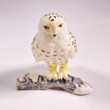 Schleich Snowy Owl On Branch Snow White & Black Retired Plastic Figure picture