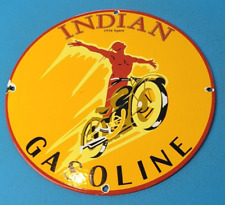 VINTAGE INDIAN GASOLINE PORCELAIN SPIRIT CHIEF GAS SERVICE STATION PUMP SIGN picture