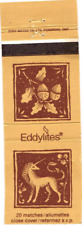 Eddylites 20 Matches Logo, Unicorn and Acorns Vintage Matchbook Cover picture
