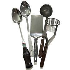 Lot of 5 Vintage Kitchen Tools Coca-Cola EKCO Starburst Flint Ladle Spoons picture