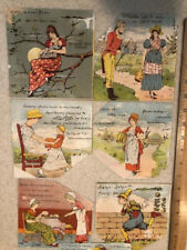 c. 1890 TRADE CARD  ALDEN FRUIT VINEGAR - LOT OF 7 - KATE GREENAWAY - TRIMMED picture