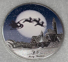 * Santa Delivery Merry Christmas Happy New Year Silver Plated Commemorative Coin picture