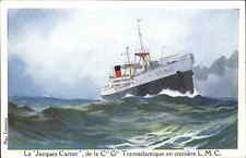 Steamship High Seas La Jacques Cartier Cie Gle Transatlantique c1910 Postcard picture