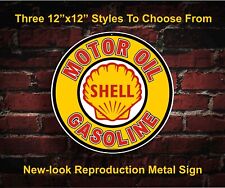 Shell Oil Gasoline Metal Garage Wall Sign - 3 Original Designs picture