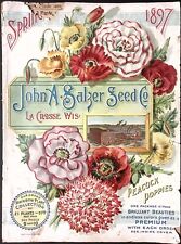 1897 John A. Salzer Seed Co Illustrated Catalog LACROSSE WI Peacock Poppies picture