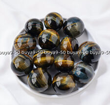 Natural 35-40mm Yellow Blue Tiger's Eye Sphere Crystal Ball 1Pcs picture