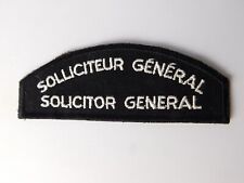SOLICITOR GENERAL PATCH  SHOULDER FLASH CANADA BILINGUAL POLICE VINTAGE COLLECT picture