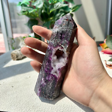 385G Natural Druzy purple sphalerite crystal quartz tower  Display healing 7th picture