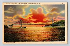Vintage Linen Postcard Golden Gate Bridge San Francisco CA Piltz Posted 1938 picture