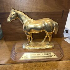 Vintage Solid Brass 5lb Statue Trophy American Quarter Horse Association picture