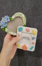 2X  Miniature Picture Photo Frame (Ceramic Heart,  Rectangle Shape) Unique Fun picture