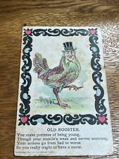 Antique Postcard Vinegar Valentine Old Rooster Vintage Antique Vintage 1909 picture