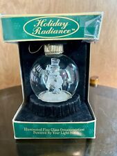 (New) Holiday Radiance Illuminated Glass Snowman Ornament. picture