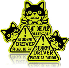 Set of 3 Reflective Student Driver Magnet for Car Sticker Please Be Patient Sign picture