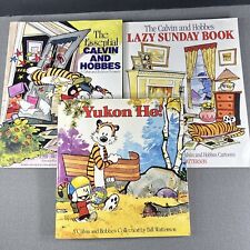Calvin and Hobbes Lot 3 Essential Lazy Sunday & Yukon Ho 80s Watterson Paperback picture
