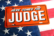 Orange Pontiac GTO JUDGE license plate tag 1969 1970 1971 Here Comes The JUDGE picture