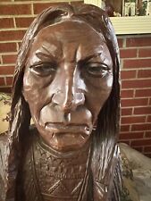 VINTAGE RARE RED MILL NATIVE AMERICAN INDIAN CHIEF BUST - GREAT COLLECTOR PIECE  picture