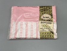 New Vintage Stevens UTICA Pillowcases Set Pink Stripes No Iron Percale Sealed picture
