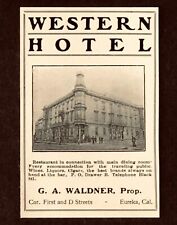 1903 Western Hotel Advertisement Eureka California Wine Liquor Antique Print AD picture