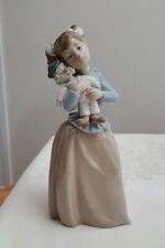 VTG Retired NAO Spain Porcelain Lladro Girl w Clown Doll Figurine 1985 repaired picture