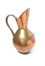 Vintage Hammered Copper & Brass Pitcher- 9” Stamped Maudoux Dinant Belgioue. picture