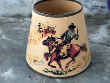 Vintage 1950’s Cowboy Western Gun Stagecoach Lamp Shade Clip On Great Condition picture