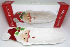 Fitz and Floyd Snack Therapy Christmas Holiday Santa Plate Platter Server picture