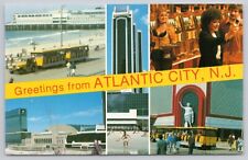Greetings From Atlantic City New Jersey NJ Multi-View Vintage Chrome Postcard picture